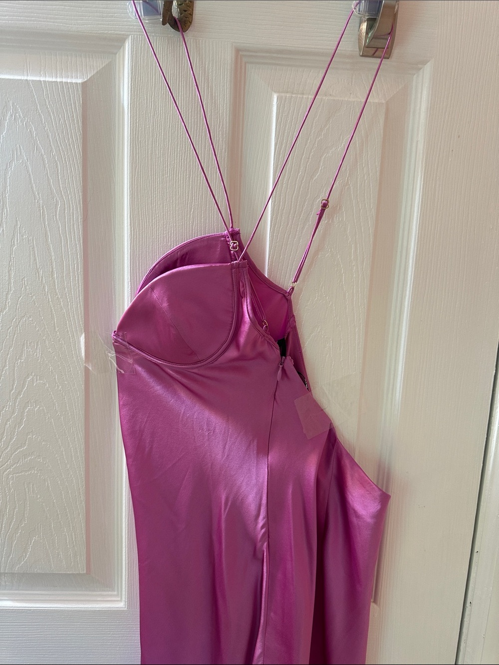 SER.O.YA Pink Silk Asymmetric Sweet Heart Neckline Long Dress Size S - Picture 9 of 16
